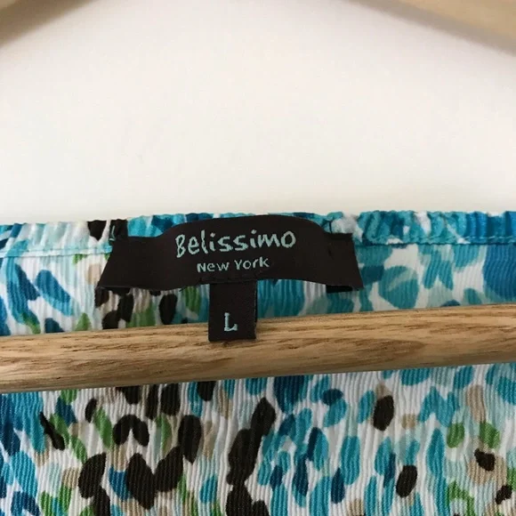 Belissimo • Crinkle Pleated Watercolor Dots Top - Picture 5 of 9